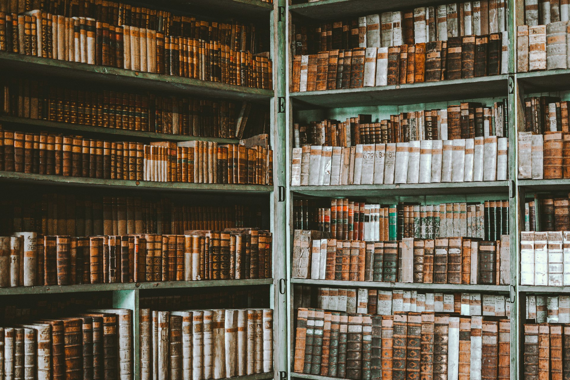 a book shelf filled with lots of books